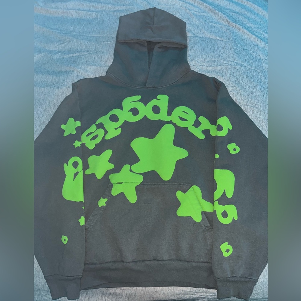 Sp5der Beluga Slate Grey Hoodie Size S